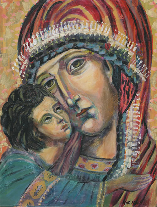 modern icon of mary, jesus' mother